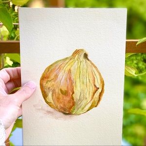 Sweet Onion Print: Watercolor Original 8x8
